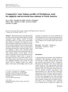 Comparative water balance profiles of Orchidaceae seeds