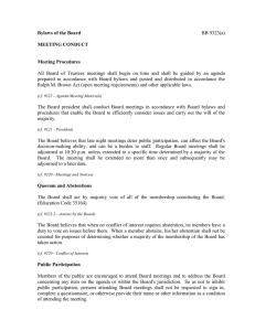 Bylaws of the Board MEETING CONDUCT Meeting Procedures BB 9323(a)