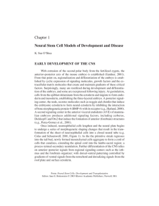 Chapter 1 Neural Stem Cell Models of Development and Disease
