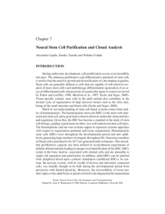 Chapter 7 Neural Stem Cell Purification and Clonal Analysis INTRODUCTION