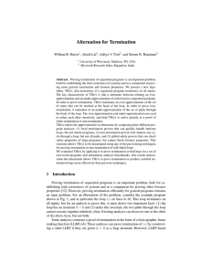 Alternation for Termination William R. Harris , Akash Lal , Aditya V. Nori