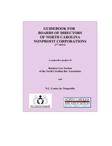 GUIDEBOOK FOR BOARDS OF DIRECTORS OF NORTH CAROLINA NONPROFIT CORPORATIONS