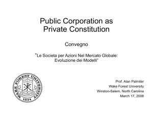 Public Corporation as Private Constitution Convegno “