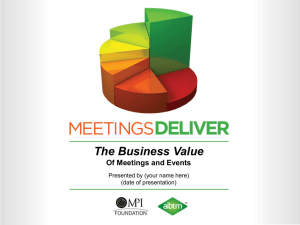 The Business Value Of Meetings and Events Presented by (your name here)