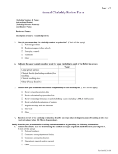 Annual Clerkship Review Form