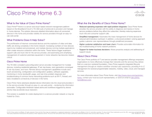 Cisco Prime Home 6.3 At-A-Glance