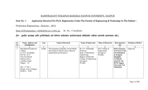 RASHTRASANT TUKADOJI MAHARAJ NAGPUR UNIVERSITY, NAGPUR Item No. 1 :