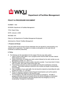 Department of Facilities Management  POLICY &amp; PROCEDURE DOCUMENT
