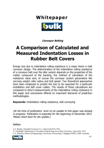 Whitepaper A Comparison of Calculated and Measured Indentation Losses in Rubber Belt Covers