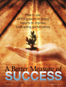 SUCCESS A Better Measure of How to use AFP’s growth-in-giving