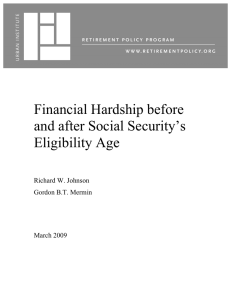 Financial Hardship before and after Social Security’s Eligibility Age
