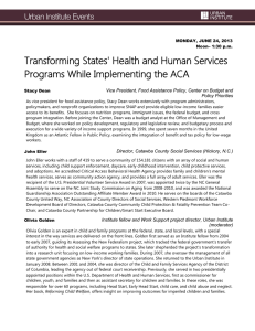 Transforming States' Health and Human Services Programs While Implementing the ACA