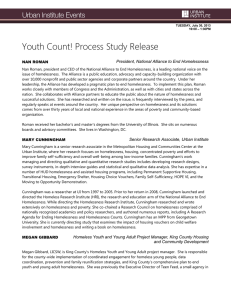 Youth Count! Process Study Release  President, National Alliance to End Homelessness