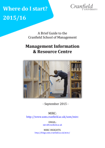 Where do I start? 2015/16 Management Information &amp; Resource Centre