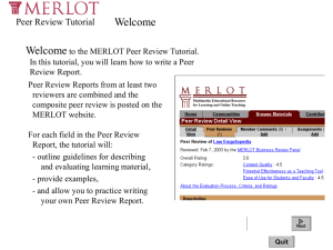Welcome Peer Review Tutorial