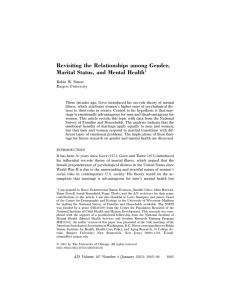 Revisiting the Relationships among Gender, Marital Status, and Mental Health