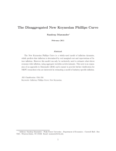 The Disaggregated New Keynesian Phillips Curve Sandeep Mazumder
