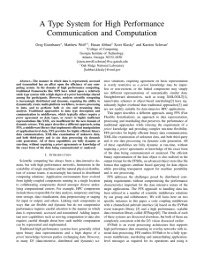 A Type System for High Performance Communication and Computation Greg Eisenhauer