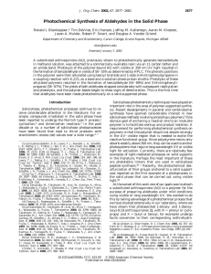 Photochemical Synthesis of Aldehydes in the Solid Phase