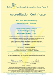 West North West Hospital Group Galway University Hospitals  Registration number:
