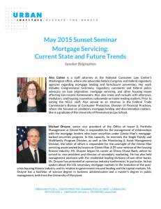 May 2015 Sunset Seminar Mortgage Servicing: Current State and Future Trends