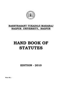 HAND BOOK OF STATUTES  EDITION - 2010
