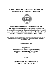 RASHTRASANT TUKADOJI MAHARAJ NAGPUR UNIVERSITY, NAGPUR