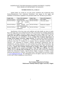 RASHTRASANT TUKADOJI MAHARAJ NAGPUR UNIVERSITY, NAGPUR POST GRADUATE DEPARTMENT OF GEOLOGY