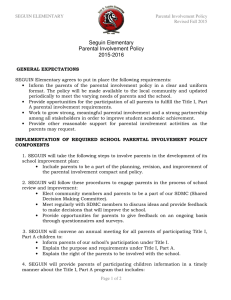 Seguin Elementary Parental Involvement Policy 2015-2016