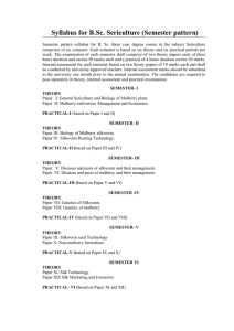 Syllabus for B.Sc. Sericulture (Semester pattern)
