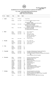 RASHTRASANT TUKADOJI MAHARAJ NAGPUR UNIVERSITY -: PROGRAMME (WRITTEN) :-