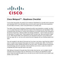Cisco Metapod™ - Readiness Checklist