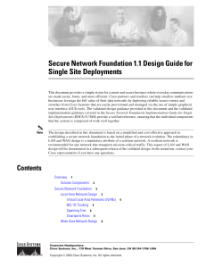 Secure Network Foundation 1.1 Design Guide for Single Site Deployments