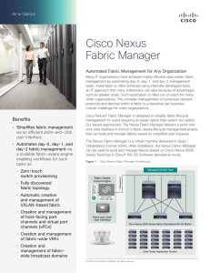 Cisco Nexus Fabric Manager At-a-Glance Automated Fabric Management for Any Organization