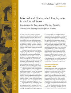 Informal and Nonstandard Employment in the United States THE URBAN INSTITUTE