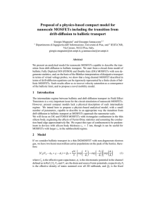 Proposal of a physics-based compact model for drift-di usion to ballistic transport