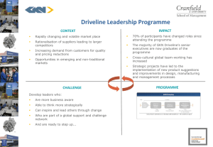 Driveline Leadership Programme CONTEXT IMPACT