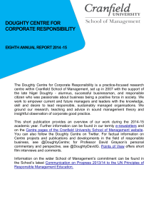 DOUGHTY CENTRE FOR CORPORATE RESPONSIBILITY  EIGHTH ANNUAL REPORT 2014 -15