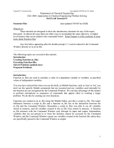 Department of Chemical Engineering ChE-1800: Approaches to Chemical Engineering Problem Solving