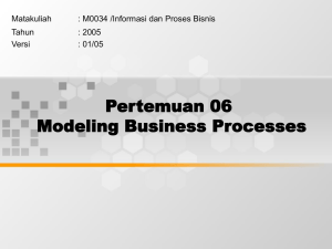 Pertemuan 06 Modeling Business Processes Matakuliah : M0034 /Informasi dan Proses Bisnis