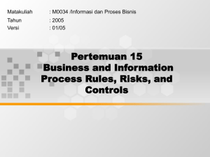 Pertemuan 15 Business and Information Process Rules, Risks, and Controls