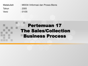 Pertemuan 17 The Sales/Collection Business Process Matakuliah