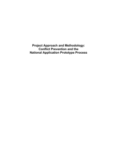 Project Approach and Methodology: Conflict Prevention and the National Application Prototype Process