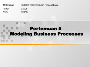 Pertemuan 5 Modeling Business Processes Matakuliah : M0034 /Informasi dan Proses Bisnis