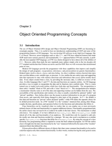 Object Oriented Programming Concepts Chapter 3 3.1 Introduction