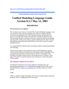 Unified Modeling Language Guide Contents Page