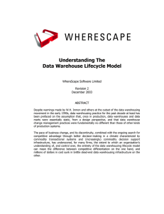 Understanding The Data Warehouse Lifecycle Model  WhereScape Software Limited