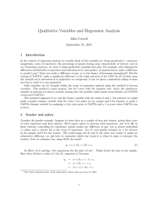 Qualitative Variables and Regression Analysis Allin Cottrell September 25, 2015 1