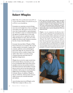 I Robert Whaples NTERVIEW RF Summer 2005 FINAL.ps - 7/12/2005 13:52 PM