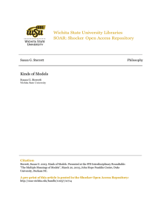 Wichita State University Libraries SOAR: Shocker Open Access Repository  Kinds of Models